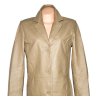 KOŽENÝ dámský béžový měkký kabát L 2