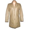 KOŽENÝ dámský béžový měkký kabát L