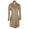 KOŽENÝ dámský béžový kabát Kocman S