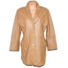 KOŽENÝ dámský hnědý měkký kabát FOREVER L
