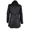 KOŽENÝ dámský černý měkký kabát s páskem Thomas&Daniels S