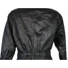 KOŽENÝ dámský černý měkký kabát - křivák s páskem 12/40 8
