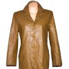 KOŽENÝ dámský hnědý měkký kabát LLD L 2