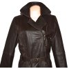 KOŽENÝ dámský hnědý kabát - křivák S/M 2