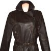 KOŽENÝ dámský hnědý kabát - křivák S/M 4