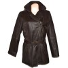 KOŽENÝ dámský hnědý kabát - křivák S/M