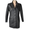 KOŽENÝ dámský černý kabát CERO M, L