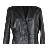 KOŽENÝ dámský černý měkký kabát CERO S, L, XL