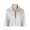KOŽENÁ dámská bílá perleťová bunda na zip M/L