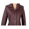KOŽENÝ dámský vínový kabát Privilegi M
