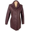 KOŽENÝ dámský vínový kabát Privilegi M