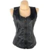 KOŽENÁ dámská černá vesta na zip L