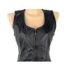 KOŽENÁ dámská černá vesta na zip L