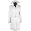 KOŽENÝ dámský bílý kabát s páskem KARA M