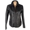 KOŽENÁ dámská černá bunda na zip KARA L