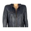 KOŽENÁ dámská modrá bunda na zip JILANI 42