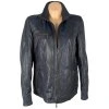KOŽENÁ dámská modrá bunda na zip JILANI 42