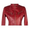 KOŽENÁ dámská červená bunda na zip Loboda M