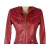 KOŽENÁ dámská červená bunda na zip Loboda M