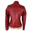 KOŽENÁ dámská červená bunda na zip Loboda M