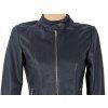 KOŽENÁ dámská tmavě modrá bunda na zip ESPRIT 36/10