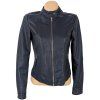 KOŽENÁ dámská tmavě modrá bunda na zip ESPRIT 36/10