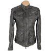 KOŽENÁ dámská šedá bunda na zip Mauritius  S/M