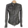 KOŽENÁ dámská šedá bunda na zip Mauritius  S/M
