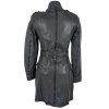 KOŽENÝ dámský šedý kabát s páskem KARA S