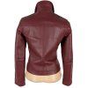 KOŽENÁ dámská vínová zateplená bunda na zip S