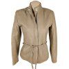KOŽENÁ dámská béžová bunda s páskem Arm's S