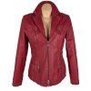 KOŽENÁ dámská červená bunda na zip BONITA M