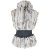 Dámská šedá kožešinová vesta s pružným pasem M