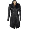 KOŽENÝ dámský černý kabát na zip Ceren Deri M