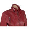 KOŽENÁ dámská červená bunda na zip KARA M