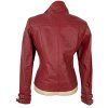 KOŽENÁ dámská červená bunda na zip KARA M