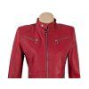 KOŽENÁ dámská červená bunda na zip M