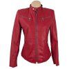 KOŽENÁ dámská červená bunda na zip M