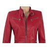KOŽENÁ dámská červená bunda na zip M
