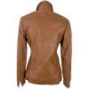KOŽENÁ dámská hnědá koňaková bunda na zip Marks&Spencer S