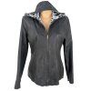 Oboustranná dámská kožená bunda s kapucí M/L