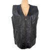 KOŽENÁ dámská černá vesta na zip XXL