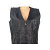 KOŽENÁ dámská černá vesta na zip XXL