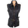 KOŽENÁ dámská černá vesta s páskem REBEL XL