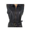 KOŽENÁ dámská černá vesta s páskem REBEL XL
