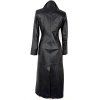 KOŽENÝ dámský dlouhý černý kabát S