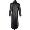 KOŽENÝ dámský dlouhý černý kabát L