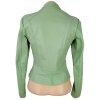 KOŽENÁ dámská zelenkavá bunda na zip LIPSTICK S