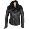 KOŽENÁ dámská černá prošívaná bunda M
