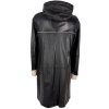 KOŽENÝ dámský černý kabát s kapucí COLLINA L